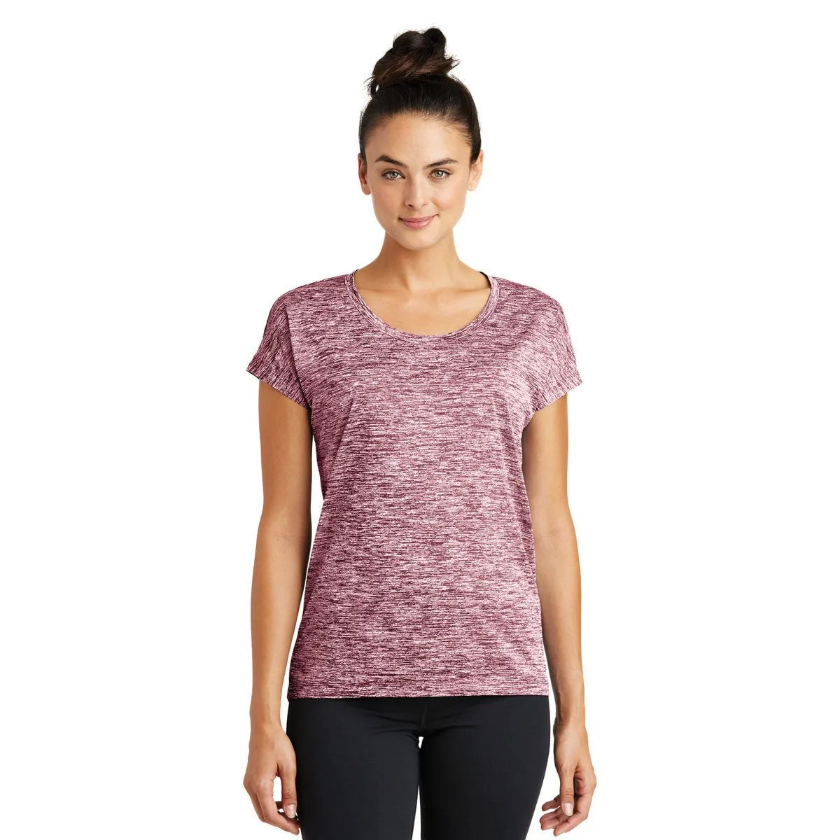 Sport-Tek Women's Maroon Electric PosiCharge Electric Heather Sporty Tee