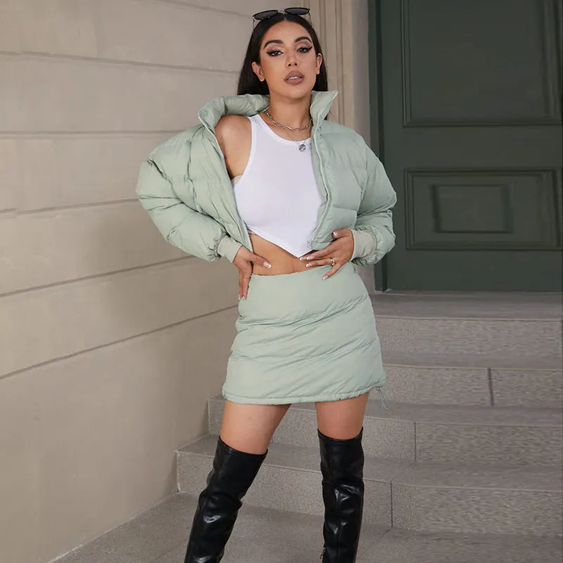 Stand Collar Long Sleeve Warm Padded Jacket Wholesale Coats