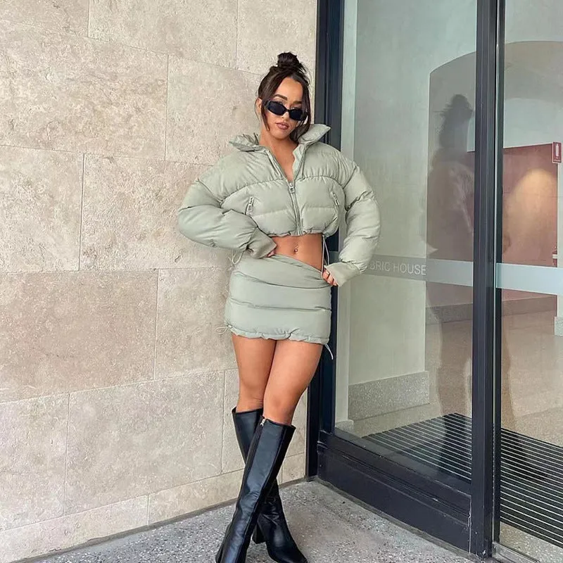 Stand Collar Long Sleeve Warm Padded Jacket Wholesale Coats