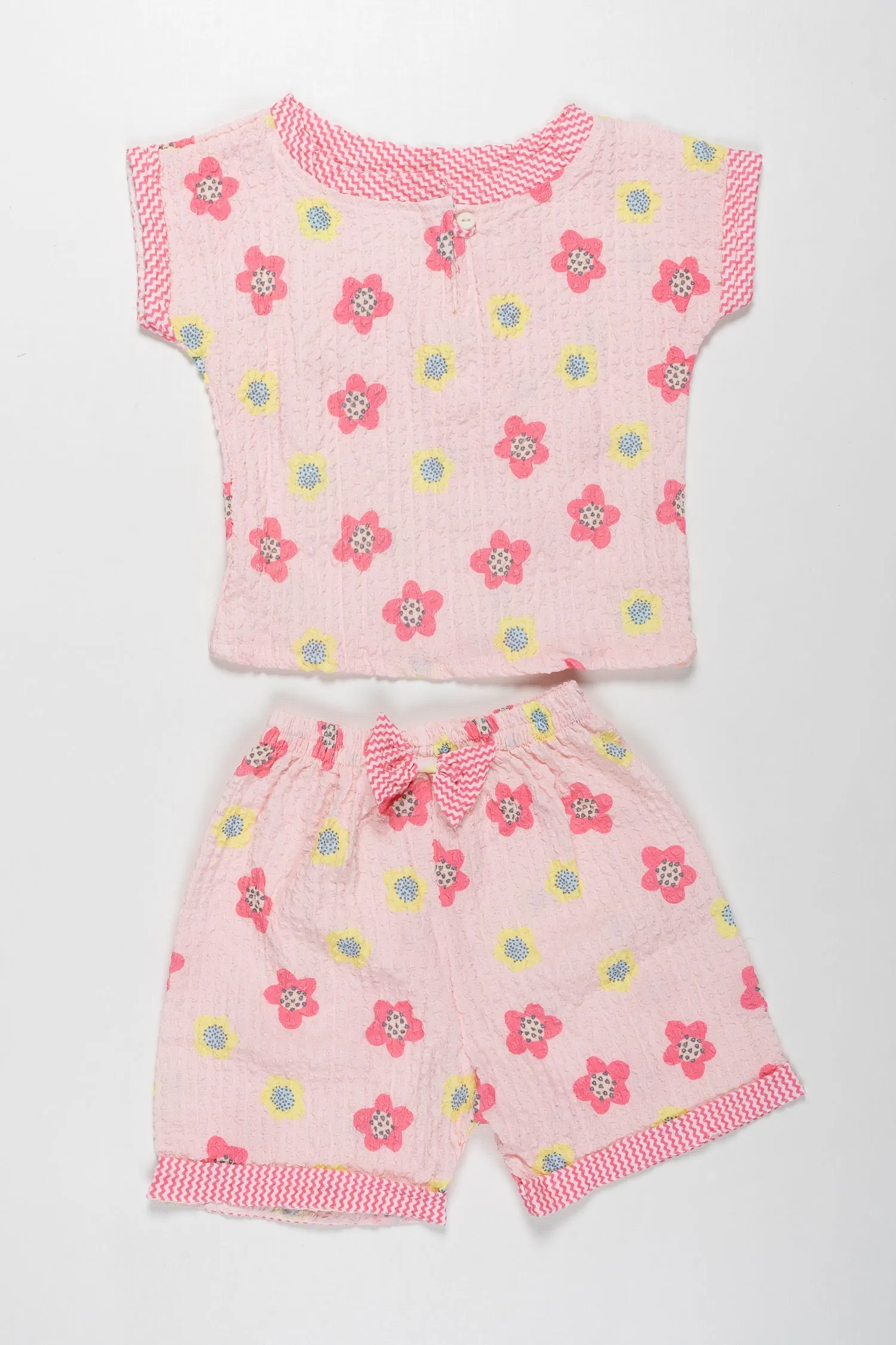 Summer Fun Pink Top and Shorts Set for Girls - Playful and Durable Outfit