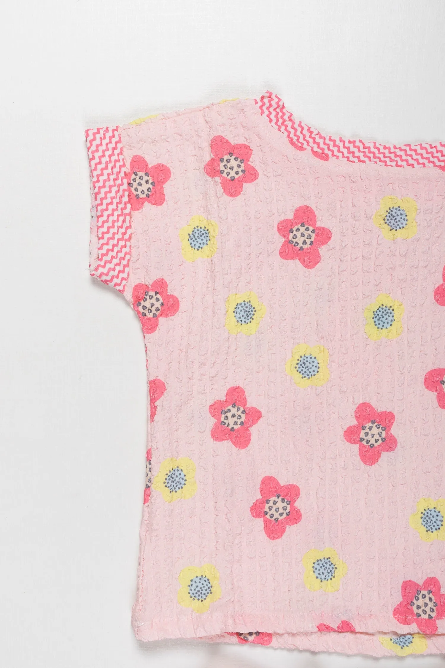 Summer Fun Pink Top and Shorts Set for Girls - Playful and Durable Outfit