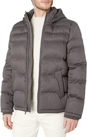 Tommy Hilfiger mens Classic Hooded Puffer Jacket (Regular and Big & Tall Sizes) Down Alternative Coat