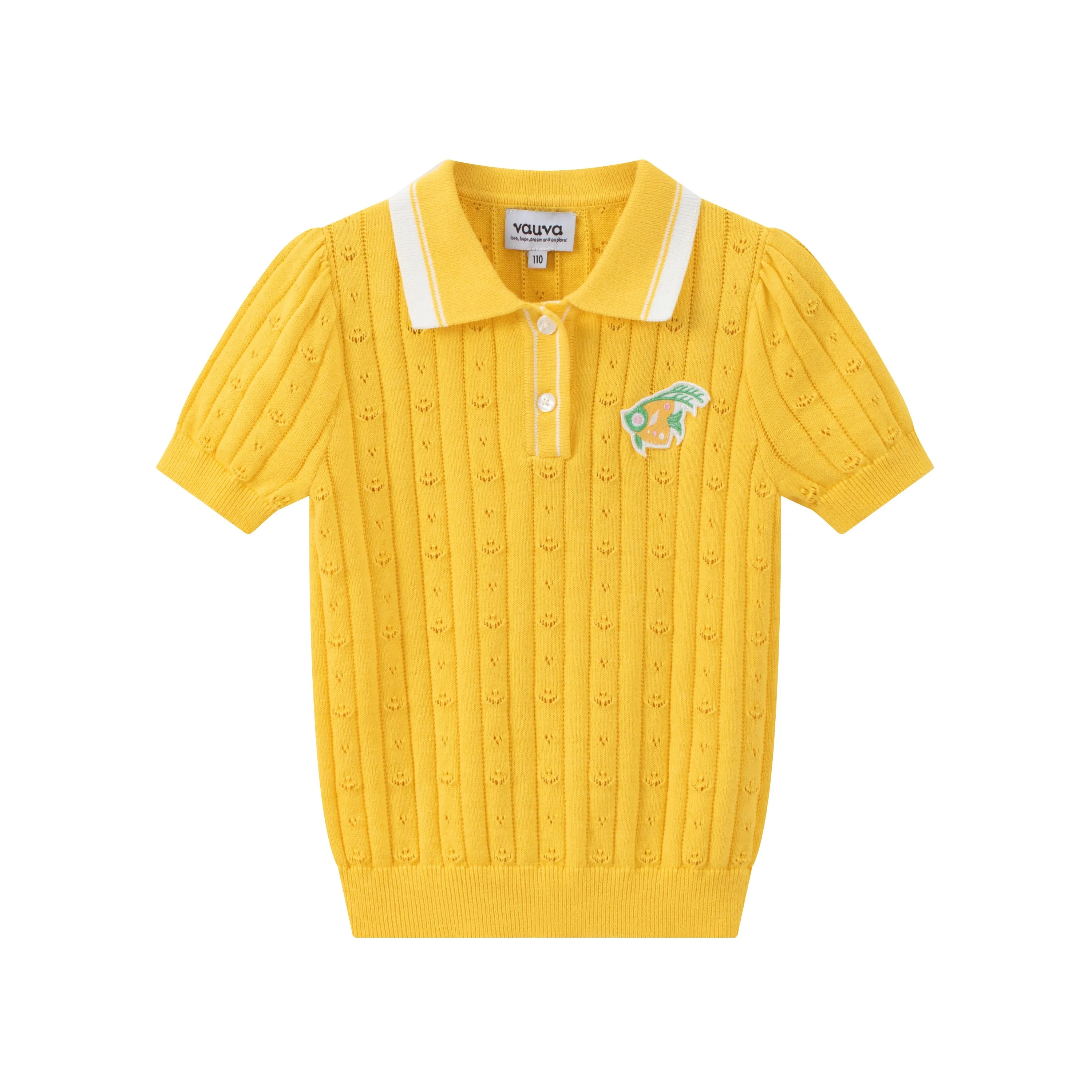 Vauva SS24 - Girls Knitted Polo Sweater (Orange)