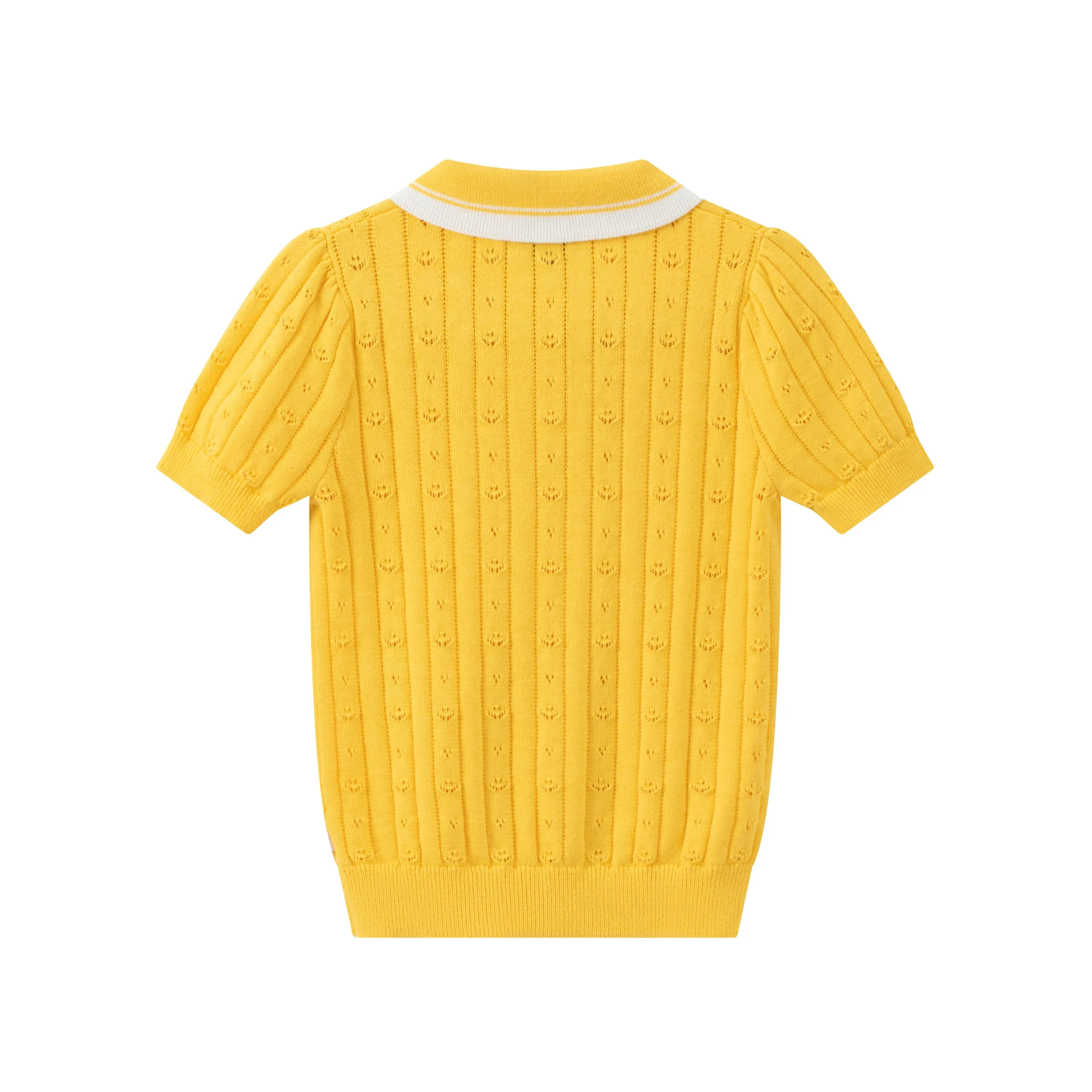 Vauva SS24 - Girls Knitted Polo Sweater (Orange)