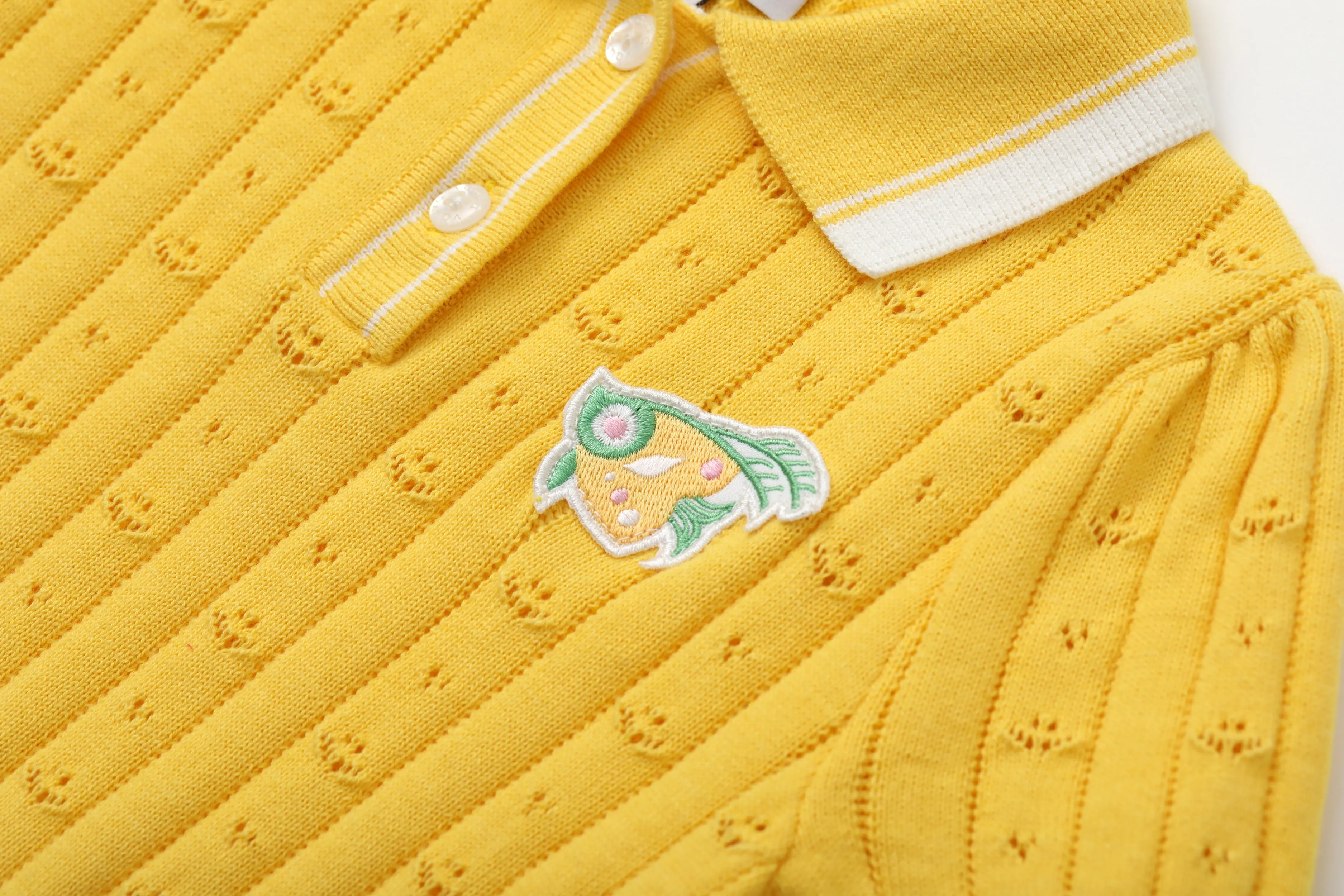 Vauva SS24 - Girls Knitted Polo Sweater (Orange)