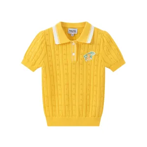 Vauva SS24 - Girls Knitted Polo Sweater (Orange)