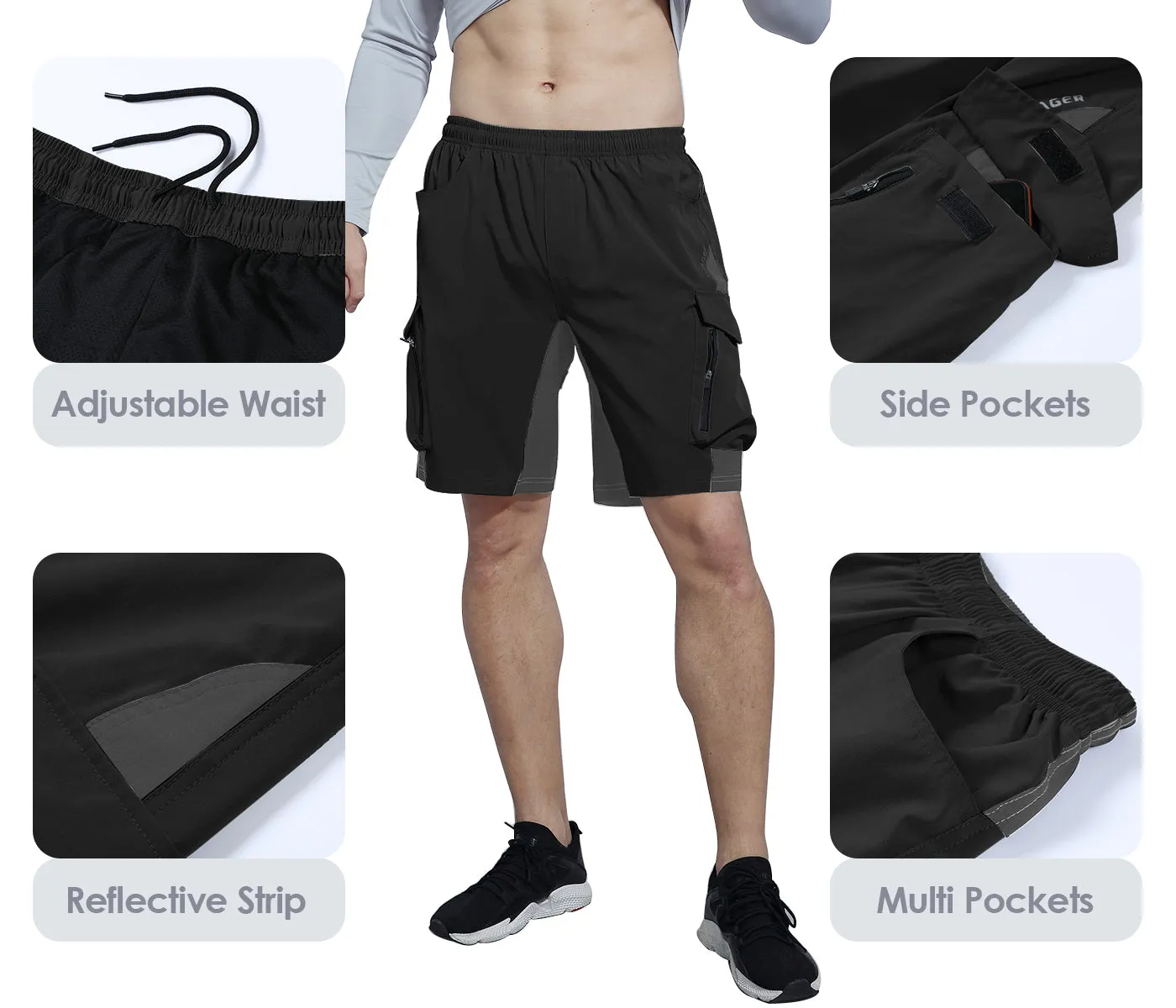 VAYAGER SPORTS  Men's Hiking Shorts Lightweight Multi Pocket Outdoor Shorts