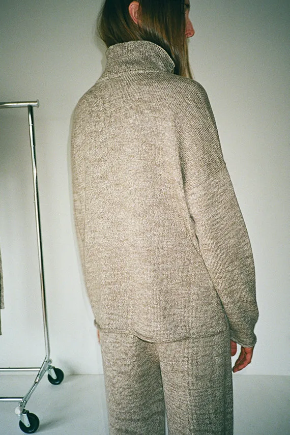 Walnut Slub Collar Pullover